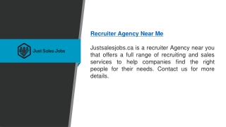 Recruiter Agency Near Me  Justsalesjobs.ca