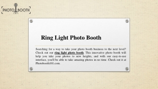 Ring Light Photo Booth  Photobooth101.com