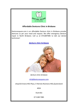 Affordable Dentures Clinic in Brisbane