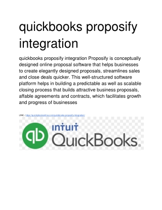 quickbooks proposify integration