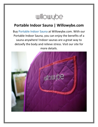 Portable Indoor Sauna  Willowybe.com
