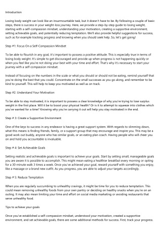 24 Hours to Improving weight loss