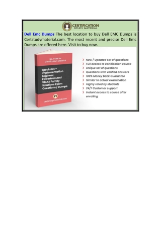 Dell Emc Dumps  Certstudymaterial.com