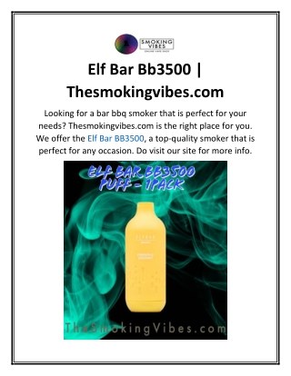 Elf Bar Bb3500  Thesmokingvibes.com