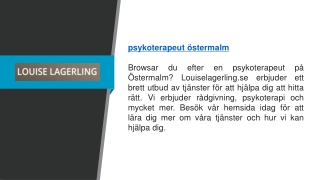 psykoterapeut östermalm  Louiselagerling.se