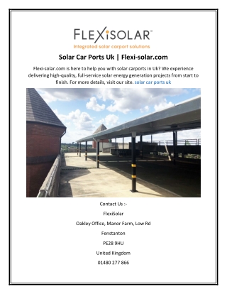 Solar Car Ports Uk  Flexi-solar.com