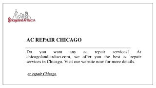 Ac Repair Chicago  Chicagolandairduct.com