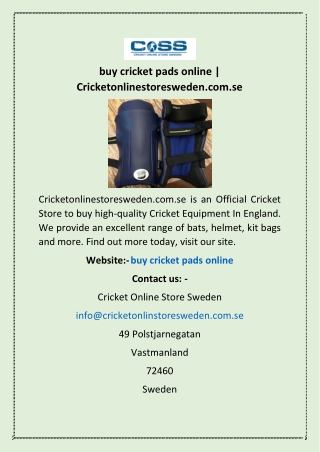 buy cricket pads online | Cricketonlinestoresweden.com.se