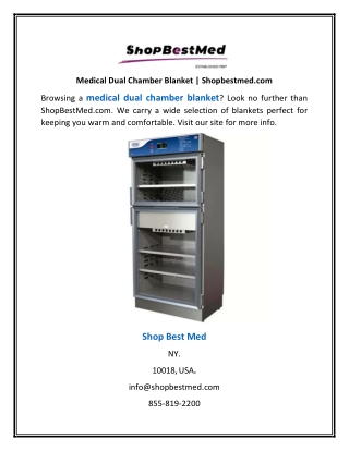 Medical Dual Chamber Blanket | Shopbestmed.com