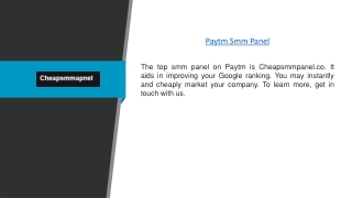 Paytm Smm Panel | Cheapsmmpanel.co