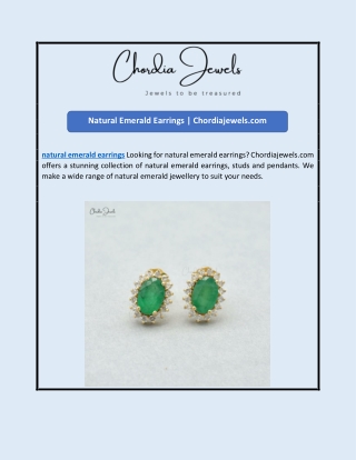 Natural Emerald Earrings | Chordiajewels.com
