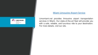 Miami Limousine Airport Service | Limomiami.net