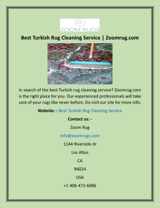 Best Turkish Rug Cleaning Service  Zoomrug