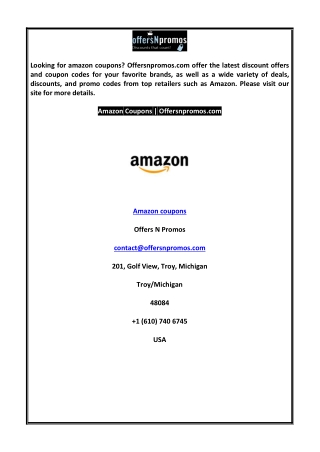 Amazon coupons