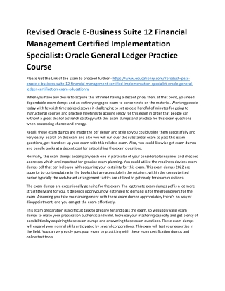 Oracle E-Business Suite 12 Financial Management Certified Implementation Special