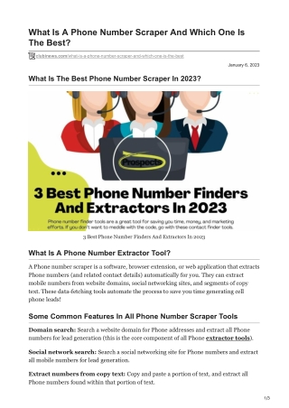 What Is A Phone Number Scraper And Which One Is The Best