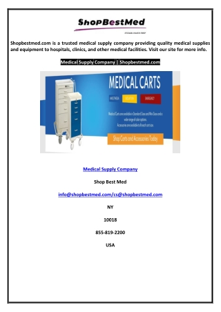 Medical Supply Company