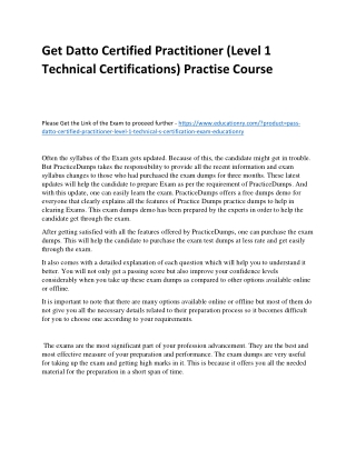 Datto Certified Practitioner (Level 1 Technical Certifications)