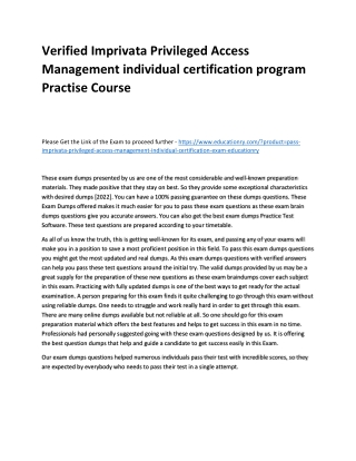 Imprivata Privileged Access Management individual certification program