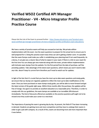 WSO2 Certified API Manager Practitioner - V4 - Micro Integrator Profile