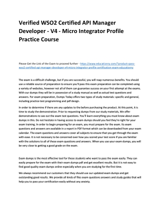 WSO2 Certified API Manager Developer - V4 - Micro Integrator Profile