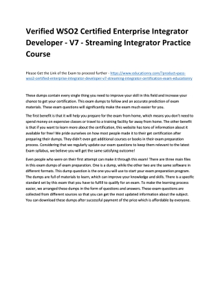 WSO2 Certified Enterprise Integrator Developer - V7 - Streaming Integrator