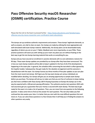 Offensive Security macOS Researcher (OSMR) certification.