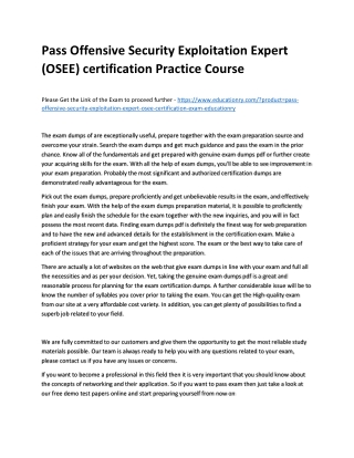 Offensive Security Exploitation Expert (OSEE) certification