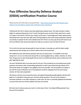 Offensive Security Defense Analyst (OSDA) certification