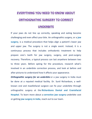 All You Need to Correct An Underbite Through Orthognathic Surgery?