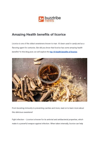 Amazing Health benefits of licorice
