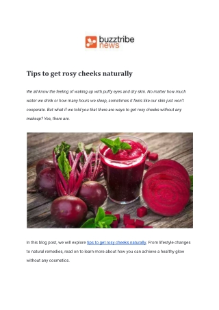 Tips to get rosy cheeks naturally
