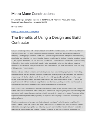 Metro Mane Constructions