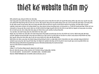 Thiết kế website thẩm mỹ