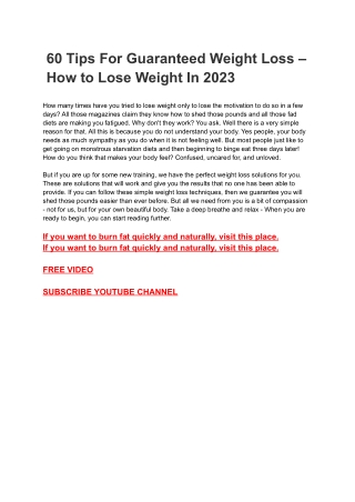 60 Tips For Guaranteed Weight Loss – How to Lose Weight In 2023