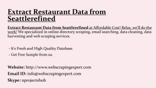 Extract Restaurant Data from Seattlerefined