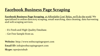 Facebook Business Page Scraping