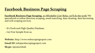 Facebook Business Page Scraping