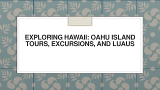 Exploring Hawaii Oahu Island Tours, Excursions, and Luaus