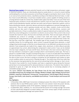 Electrical fuses market