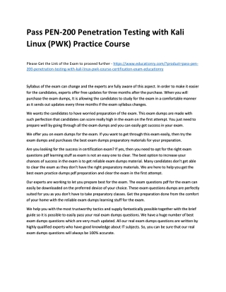 PEN-200 Penetration Testing with Kali Linux (PWK) Course