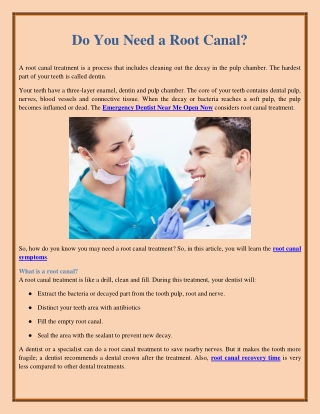 Do You Need a Root Canal?