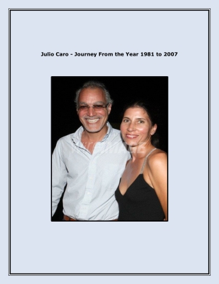 Julio Caro - Journey From the Year 1981 to 2007