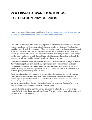 EXP-401 ADVANCED WINDOWS EXPLOITATION Course