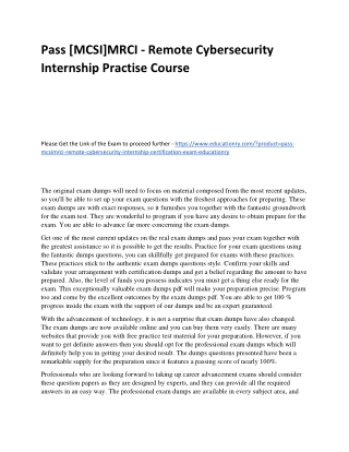 [MCSI]MRCI - Remote Cybersecurity Internship