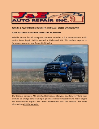Richmond CA Auto Repair