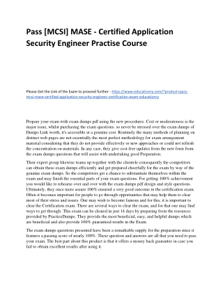 [MCSI] MASE - Certified Application Security Engineer