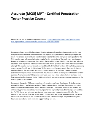 [MCSI] MPT - Certified Penetration Tester