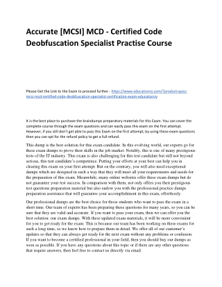 [MCSI] MCD - Certified Code Deobfuscation Specialist