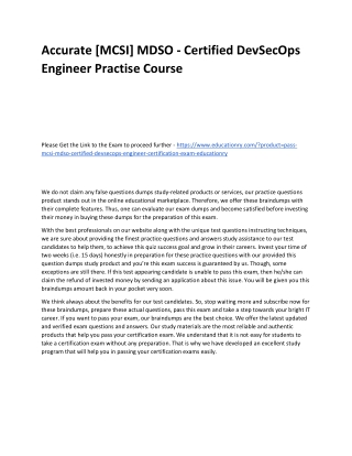 [MCSI] MDSO - Certified DevSecOps Engineer